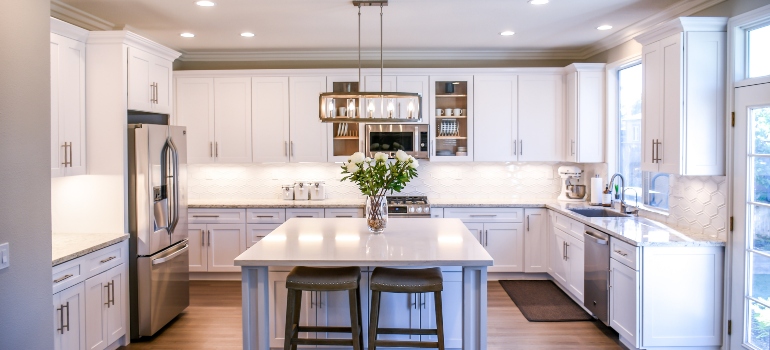 a renovated kitchen which is a great way to increase the value of your Houston home