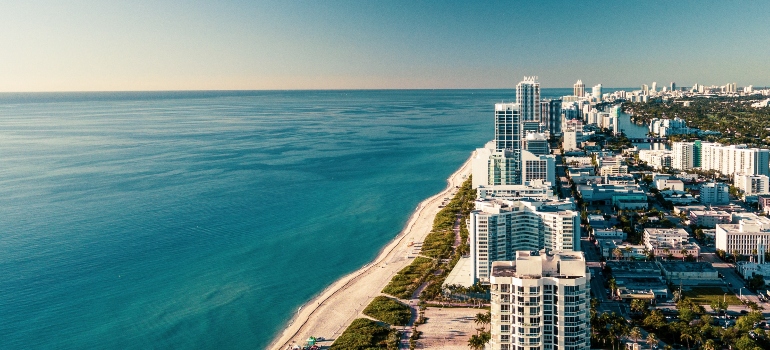 una vista de la costa de Miami